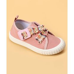 Cute Walk by Babyhug Velcro Closure Casual Shoes With Lace Detailing - Pink