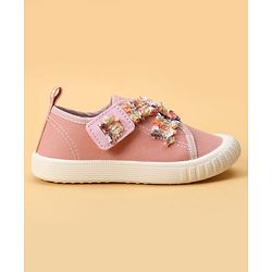 Cute Walk by Babyhug Velcro Closure Casual Shoes With Lace Detailing - Pink