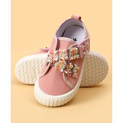 Cute Walk by Babyhug Velcro Closure Casual Shoes With Lace Detailing - Pink
