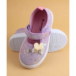 Cute Walk by Babyhug Velcro Closure Casual Shoes with Star Print & Bow Applique - Blue