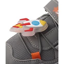 Cute Walk by Babyhug Velcro Closure Sneaker With Space Rocket Applique - Grey