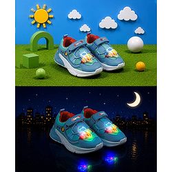 Cute Walk by Babyhug Velcro Closure Sneaker With Space Rocket Applique - Grey