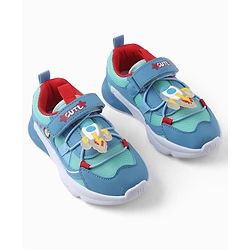 Cute Walk by Babyhug Velcro Closure Sneaker With Space Rocket Applique - Grey