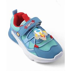 Cute Walk by Babyhug Velcro Closure Sneaker With Space Rocket Applique - Grey
