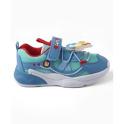 Cute Walk by Babyhug Velcro Closure Sneaker With Space Rocket Applique - Grey
