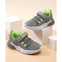 Cute Walk by Babyhug Velcro Closure Solid Sneakers - Grey