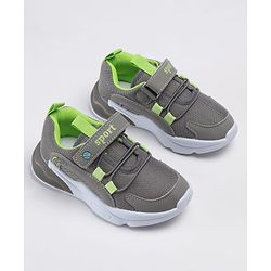 Cute Walk by Babyhug Velcro Closure Solid Sneakers - Grey