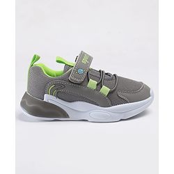 Cute Walk by Babyhug Velcro Closure Solid Sneakers - Grey