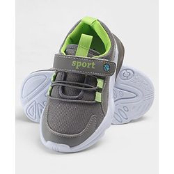 Cute Walk by Babyhug Velcro Closure Solid Sneakers - Grey