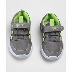 Cute Walk by Babyhug Velcro Closure Solid Sneakers - Grey