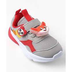 Cute Walk by Babyhug Velcro Closure Sneaker With Fox Applique - Red