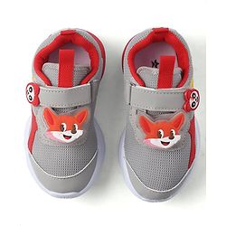 Cute Walk by Babyhug Velcro Closure Sneaker With Fox Applique - Red