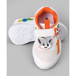 Cute Walk by Babyhug Velcro Closure Sneaker With Fox Applique - Red