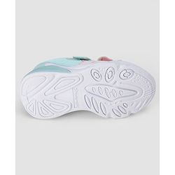 Cute Walk by Babyhug Velcro Closure Sneakers With Elephant Applique & LED - Light Green