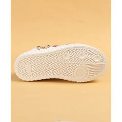 Cute Walk by Babyhug Velcro Closure Casual Shoes with Teddy Applique - Peach