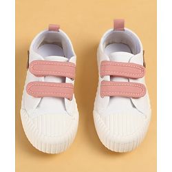 Cute Walk by Babyhug Velcro Closure Casual Shoes with Teddy Applique - Peach