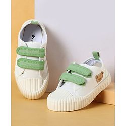 Cute Walk by Babyhug Velcro Closure Casual Shoes with Teddy Applique - Peach