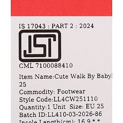 Cute Walk by Babyhug Velcro Closure Casual Shoes with Teddy Applique - Peach
