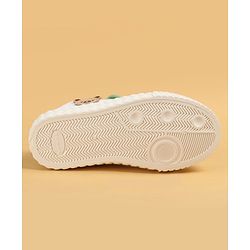 Cute Walk by Babyhug Velcro Closure Casual Shoes with Teddy Applique - Peach