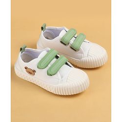 Cute Walk by Babyhug Velcro Closure Casual Shoes with Teddy Applique - Peach