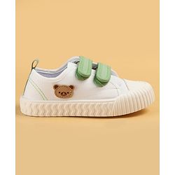 Cute Walk by Babyhug Velcro Closure Casual Shoes with Teddy Applique - Peach