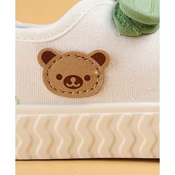 Cute Walk by Babyhug Velcro Closure Casual Shoes with Teddy Applique - Peach