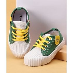 Cute Walk by Babyhug Lace Up Solid Casual Shoes - Dark Green