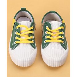 Cute Walk by Babyhug Lace Up Solid Casual Shoes - Dark Green