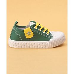 Cute Walk by Babyhug Lace Up Solid Casual Shoes - Dark Green