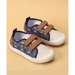 Cute Walk by Babyhug Velcro Closure Dino Printed Casual Shoes - Tan