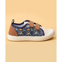 Cute Walk by Babyhug Velcro Closure Dino Printed Casual Shoes - Tan