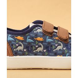 Cute Walk by Babyhug Velcro Closure Dino Printed Casual Shoes - Tan