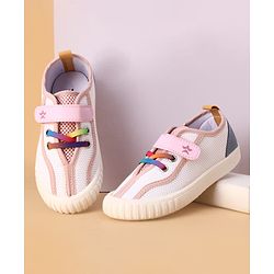 Cute Walk by Babyhug Velcro Closure Casual Shoes With Star Print - Pink