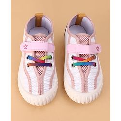 Cute Walk by Babyhug Velcro Closure Casual Shoes With Star Print - Pink