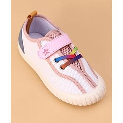 Cute Walk by Babyhug Velcro Closure Casual Shoes With Star Print - Pink