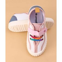 Cute Walk by Babyhug Velcro Closure Casual Shoes With Star Print - Pink