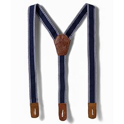 Babyhug 100% Cotton Woven Half Sleeves Checked Shirt & Shorts Set With Bow & Suspender - Dark Red & Navy Blue