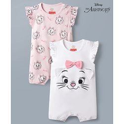Babyhug Disney 100% Cotton Knit Half Sleeves Rompers With Minnie Mouse Graphic Pack Of 2 - Multicolor