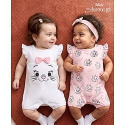 Babyhug Disney 100% Cotton Knit Half Sleeves Rompers With Minnie Mouse Graphic Pack Of 2 - Multicolor