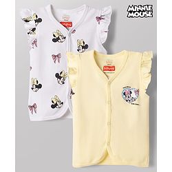 Babyhug Disney Single Jersey Knit Frill Sleeves Jhablas with Minnie Mouse Graphics Pack of 2 - Multicolor