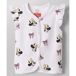 Babyhug Disney Single Jersey Knit Frill Sleeves Jhablas with Minnie Mouse Graphics Pack of 2 - Multicolor