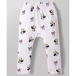 Babyhug Disney Interlock Knit Full Length Diaper Leggings with Minnie Mouse Graphics Pack of 2 - Multicolor