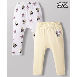 Babyhug Disney Interlock Knit Full Length Diaper Leggings with Minnie Mouse Graphics Pack of 2 - Multicolor