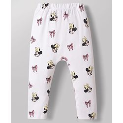 Babyhug Disney Interlock Knit Full Length Diaper Leggings with Minnie Mouse Graphics Pack of 2 - Multicolor