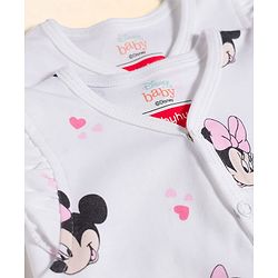 Babyhug Disney Interlock Knit Frill Sleeves Jhablas with Minnie Mouse & Marie Graphics Pack of 2 - White