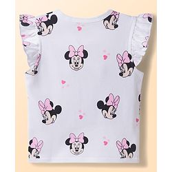 Babyhug Disney Interlock Knit Frill Sleeves Jhablas with Minnie Mouse & Marie Graphics Pack of 2 - White