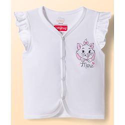 Babyhug Disney Interlock Knit Frill Sleeves Jhablas with Minnie Mouse & Marie Graphics Pack of 2 - White