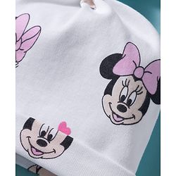 Babyhug Disney Interlock Knit Pony Caps with Disney Character Graphics Pack of 2 White - Diameter 15 cm