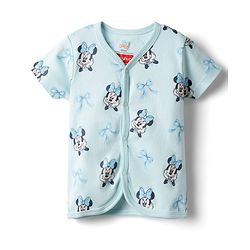 Babyhug Interlock Knit Half Sleeves Jhablas with Minnie Mouse Graphics Pack of  2- Sky &  Peach
