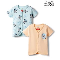 Babyhug Interlock Knit Half Sleeves Jhablas with Minnie Mouse Graphics Pack of  2- Sky &  Peach